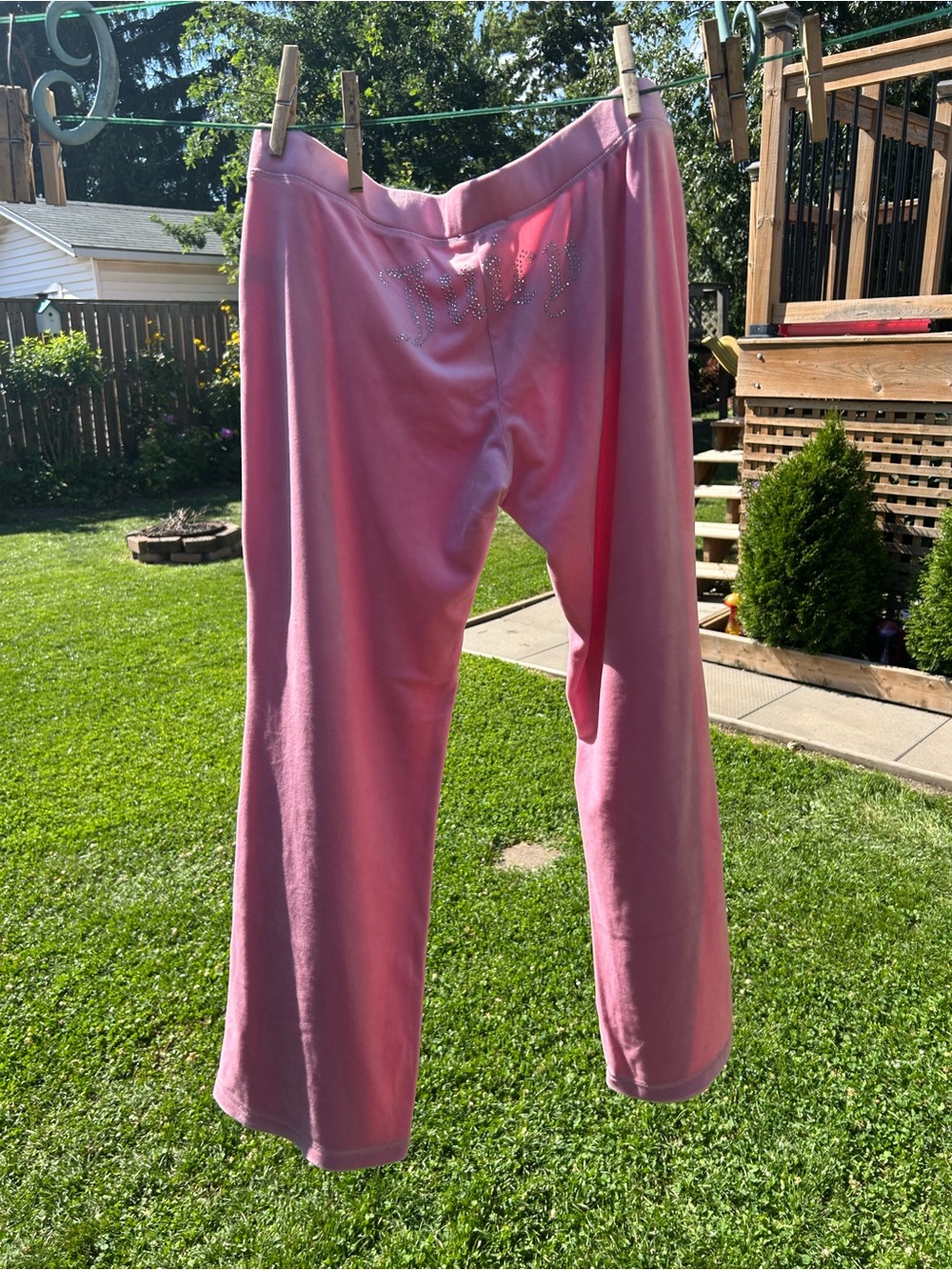 Juicy Couture Pink Rhinestone Logo Track Pants